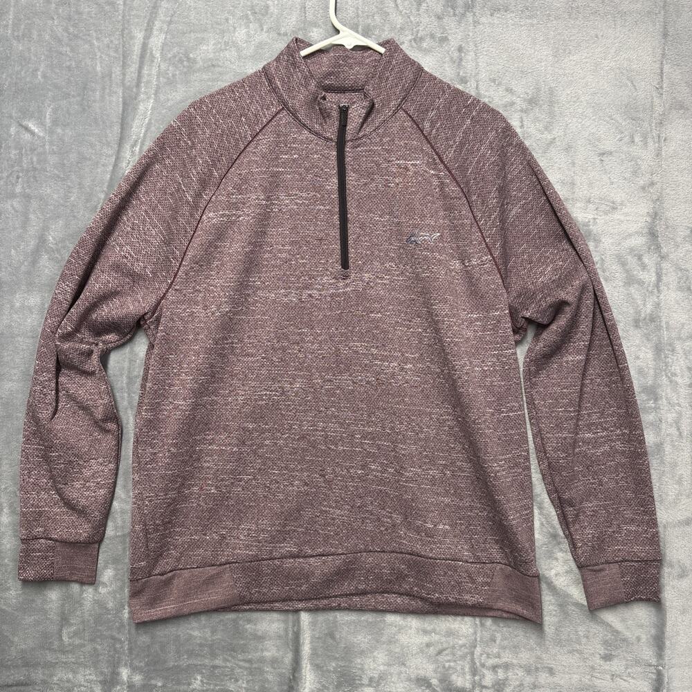 Greg Norman Golf Pullover Men’s Large 1/4 Quarter Zip Sweater Long Sleeve Maroon